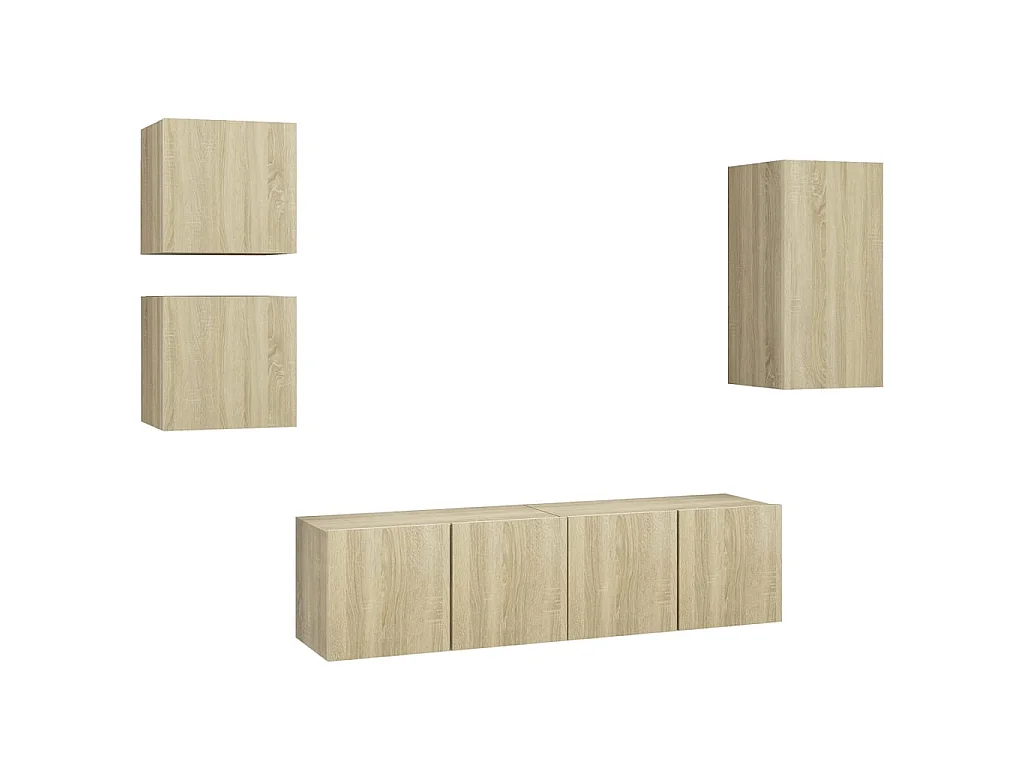 5-tlg. TV-Schrank-Set,TV-Möbel Sonoma-Eiche Holzwerkstoff -gkd612390
