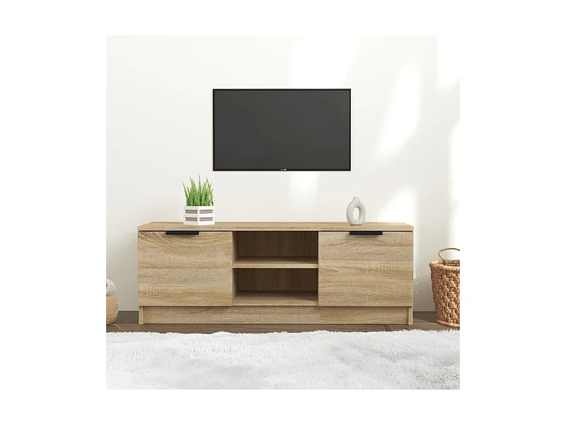 Mueble de TV madera contrachapada roble Sonoma 102x35x36,5 cm ES63514