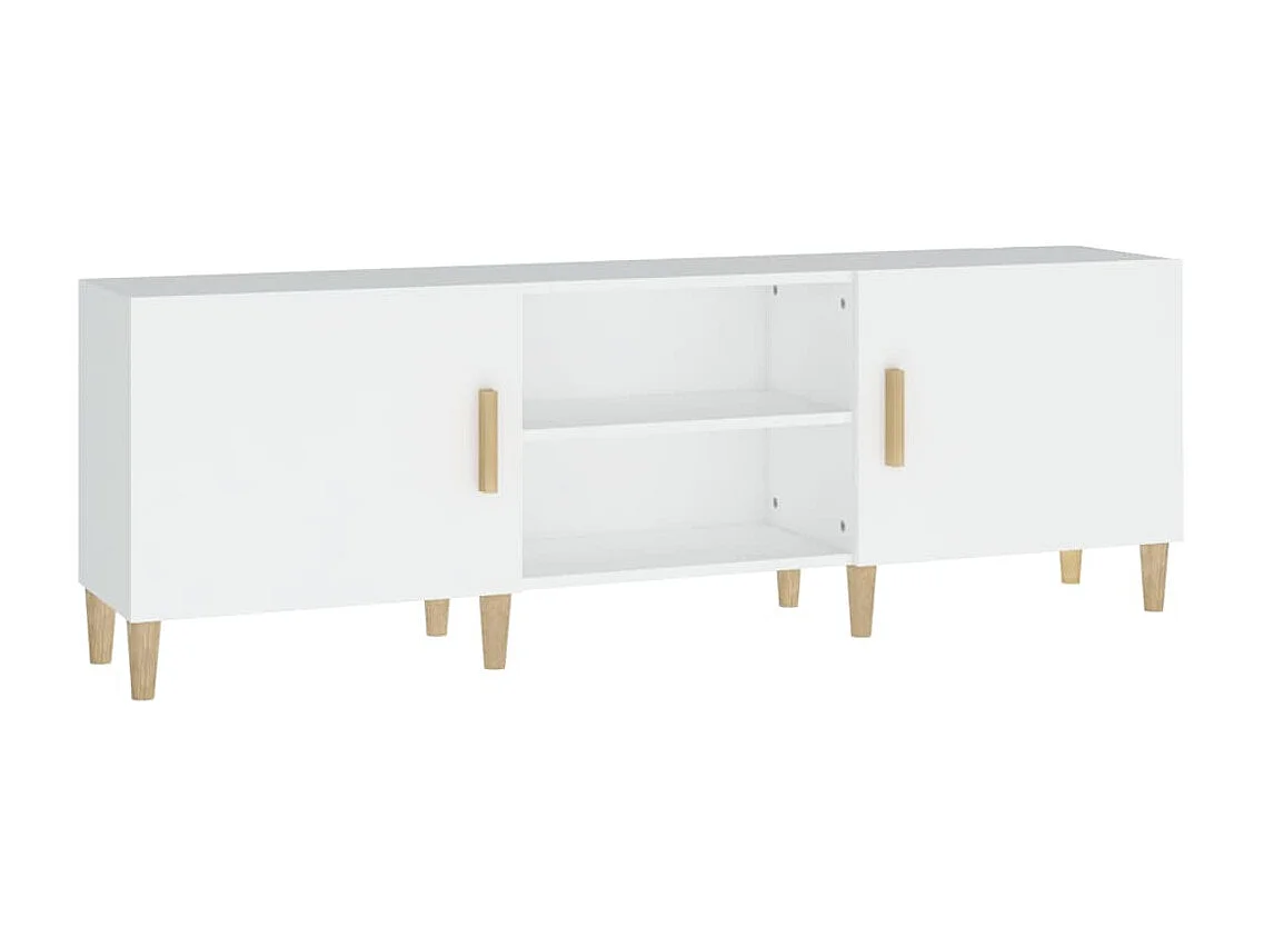 Meuble TV Blanc 150x30x50 cm Bois d'ingénierie BE53332