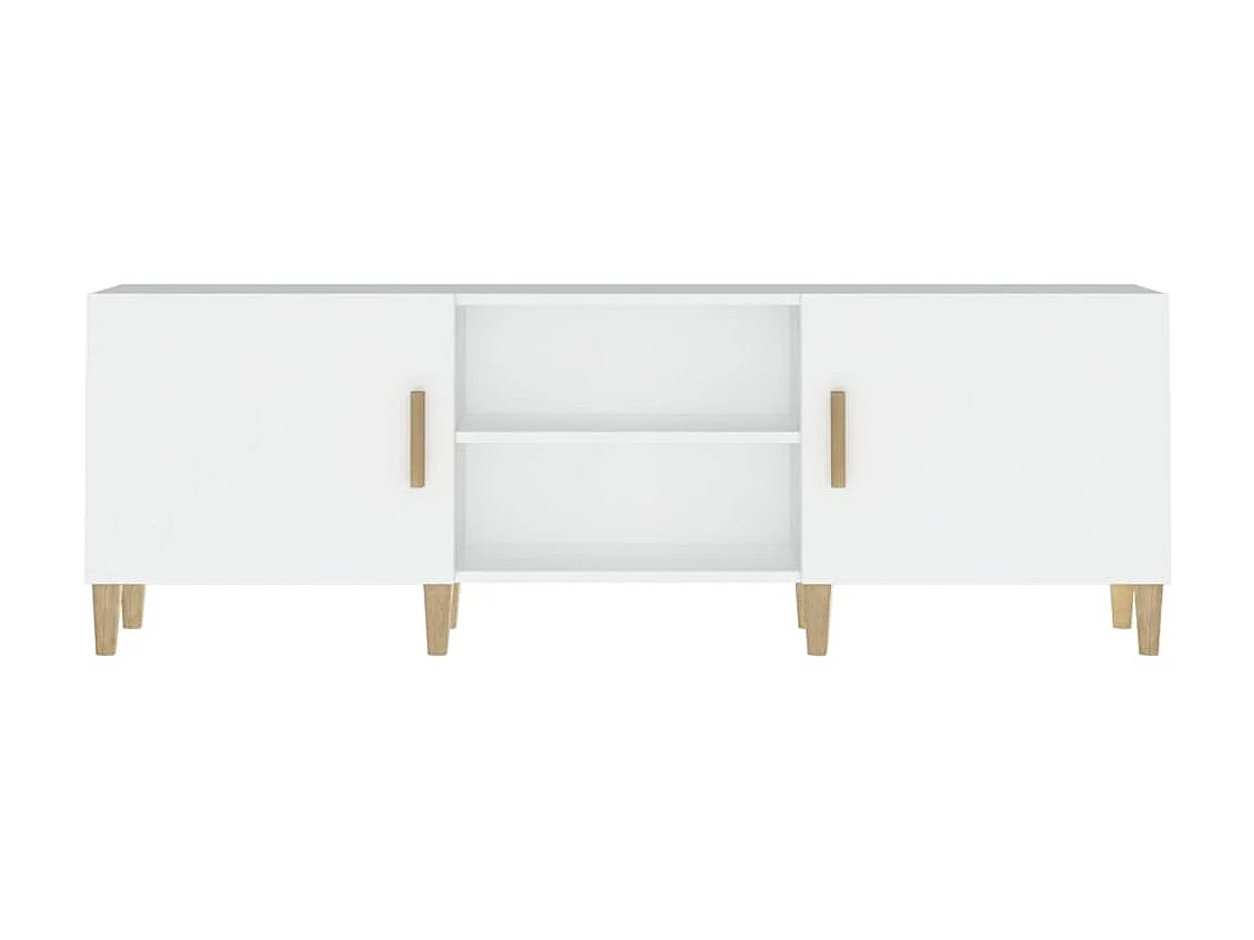 Meuble TV Blanc 150x30x50 cm Bois d'ingénierie BE53332