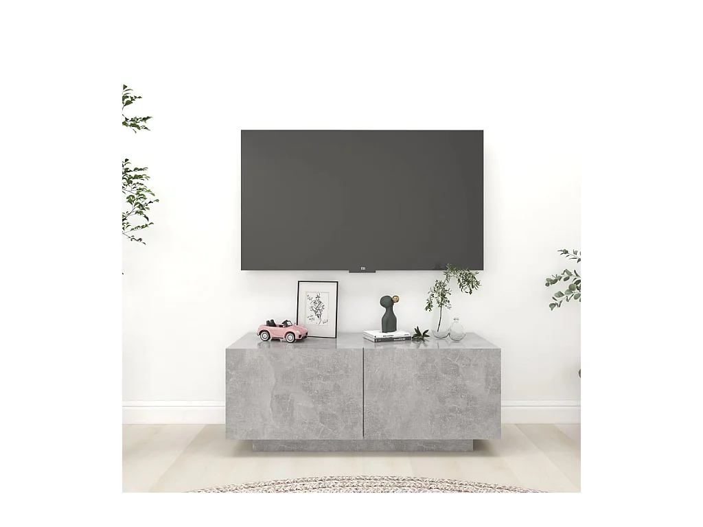 Meuble TV Gris béton 100x35x40 cm Aggloméré BE68366