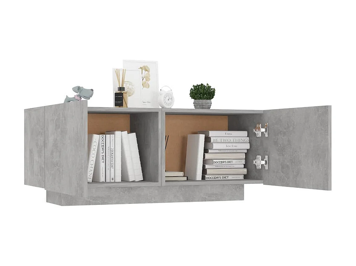 Meuble TV Gris béton 100x35x40 cm Aggloméré BE68366