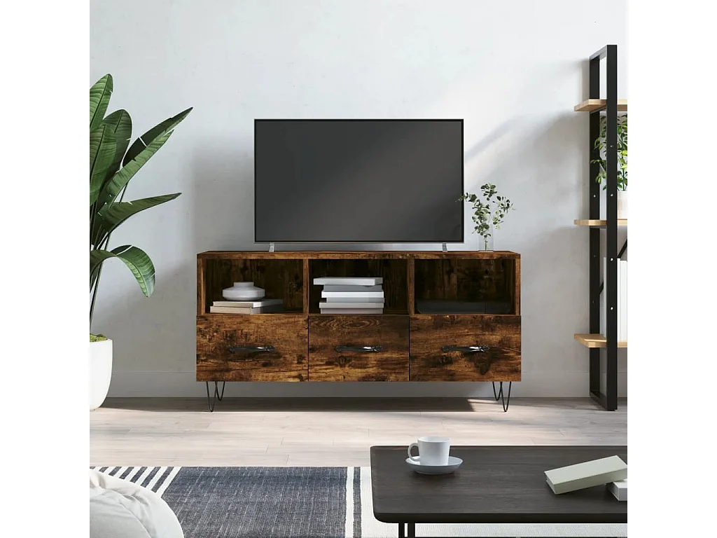 TV-Schrank,TV-Möbel Räuchereiche 102x36x50 cm Holzwerkstoff -gkd413879