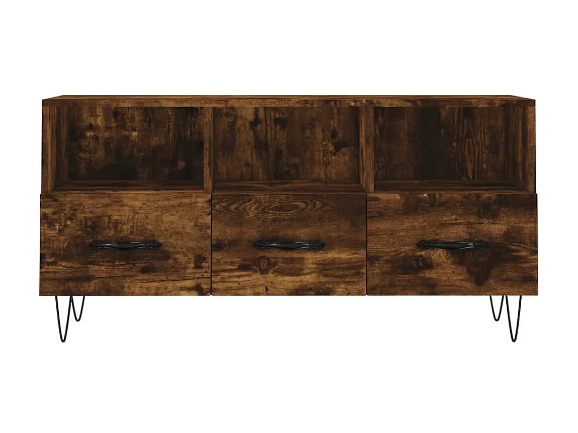 Meuble TV chêne fumé 102x36x50 cm bois d'ingénierie BE29895