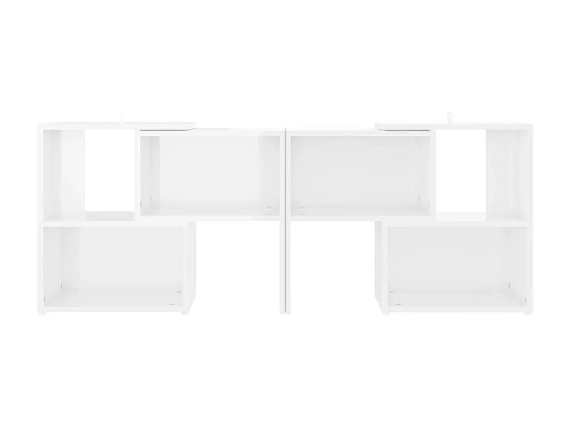 Mueble de TV madera contrachapada blanco brillante 104x30x52 cm ES53811