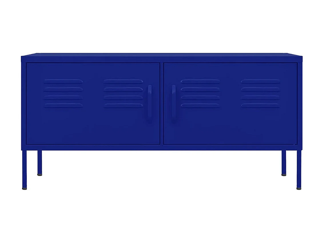 Meuble TV Bleu marine 105x35x50 cm Acier BE64702