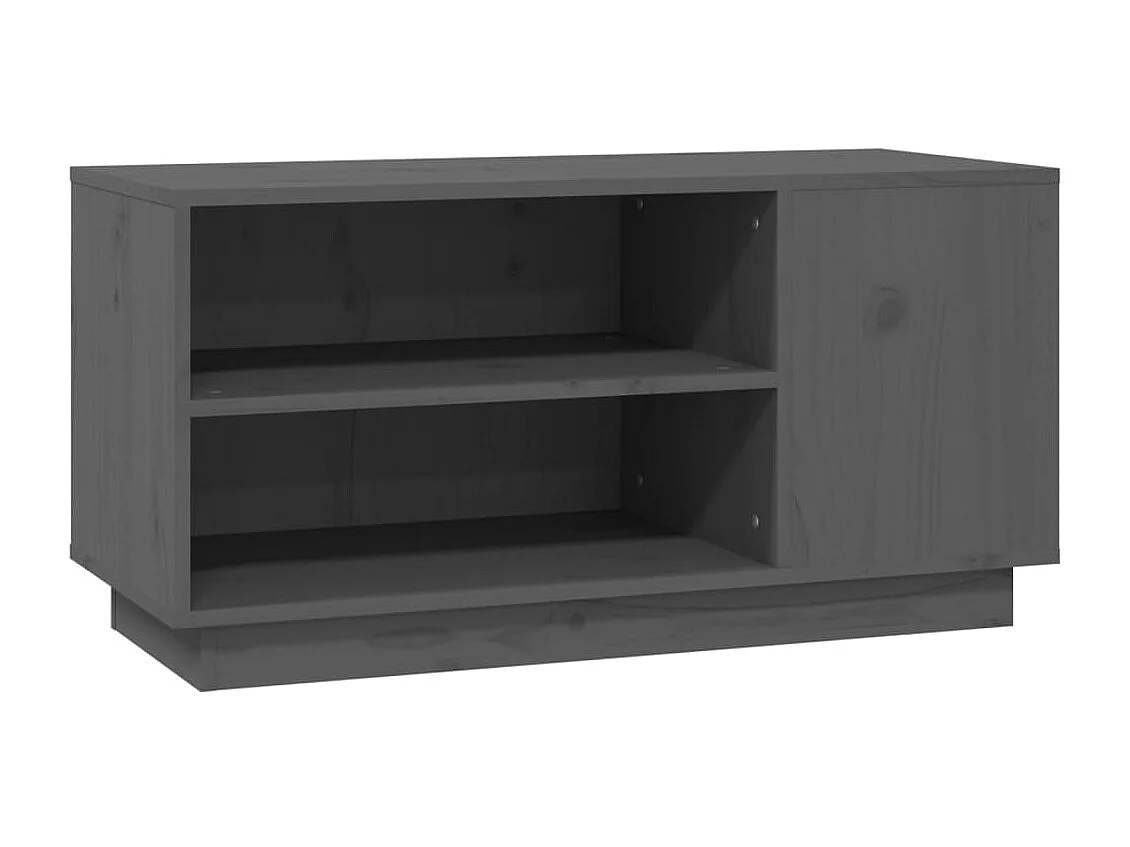 Meuble TV Gris 80x35x40,5 cm Bois de pin massif BE51800