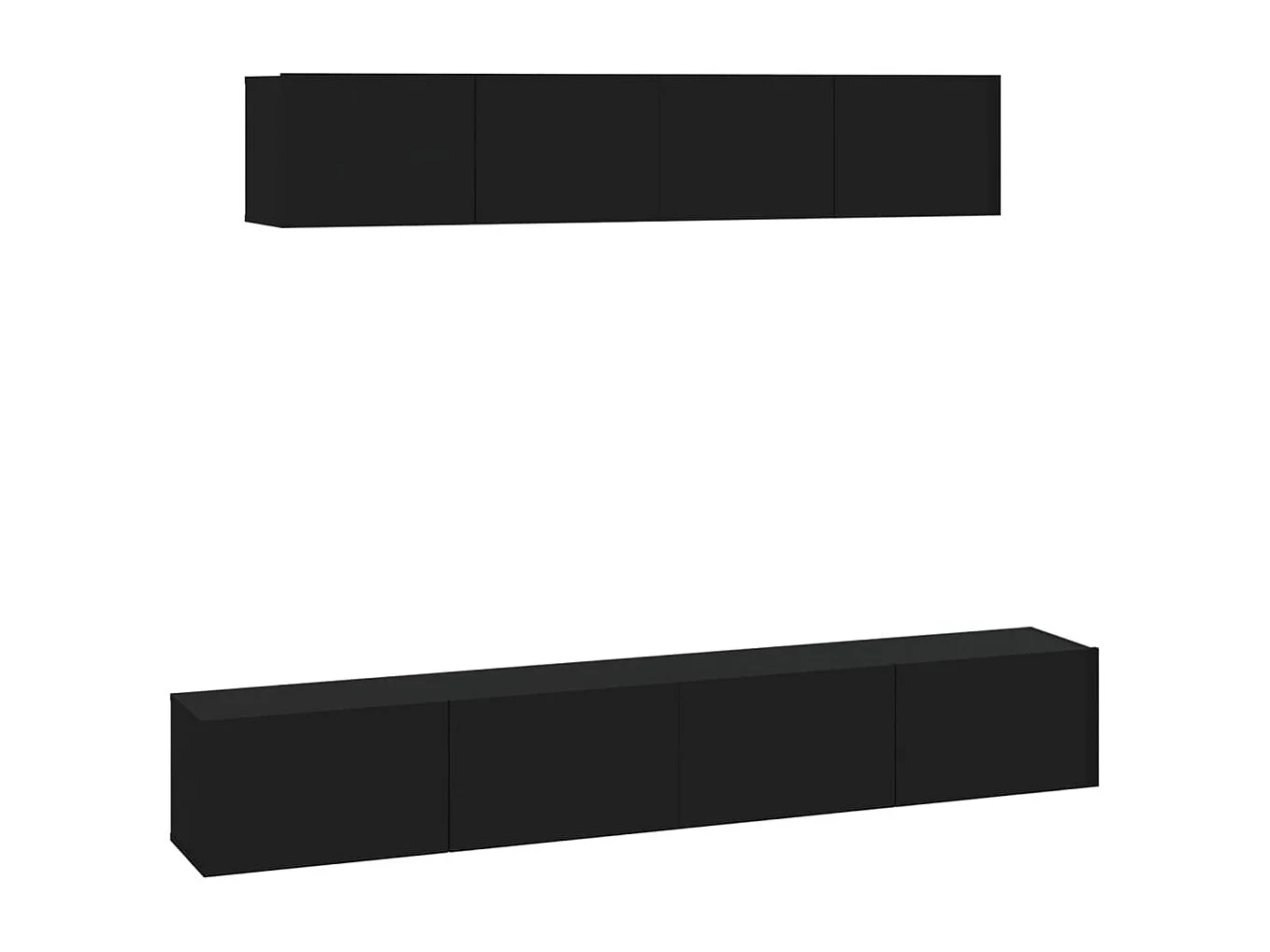 4-tlg. TV-Schrank-Set,TV-Möbel Schwarz Holzwerkstoff -gkd755383