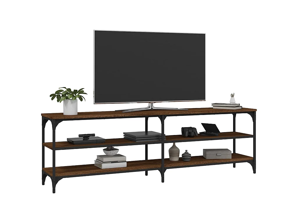 Tv-meubel 160x30x50 cm bewerkt hout bruin eikenkleur NL89850