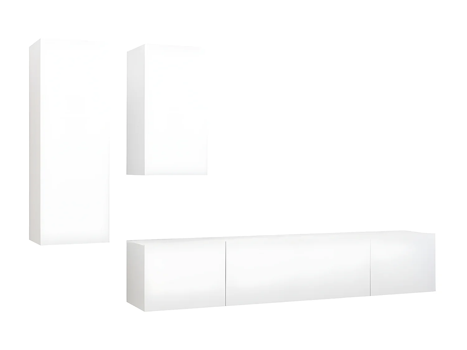 Meubles TV 4 pcs Blanc Aggloméré BE92192