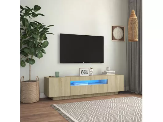 Kauf Unique TV-Schrank,TV-Möbel mit LED-Leuchten Sonoma-Eiche 160x35x40 cm -gkd457509