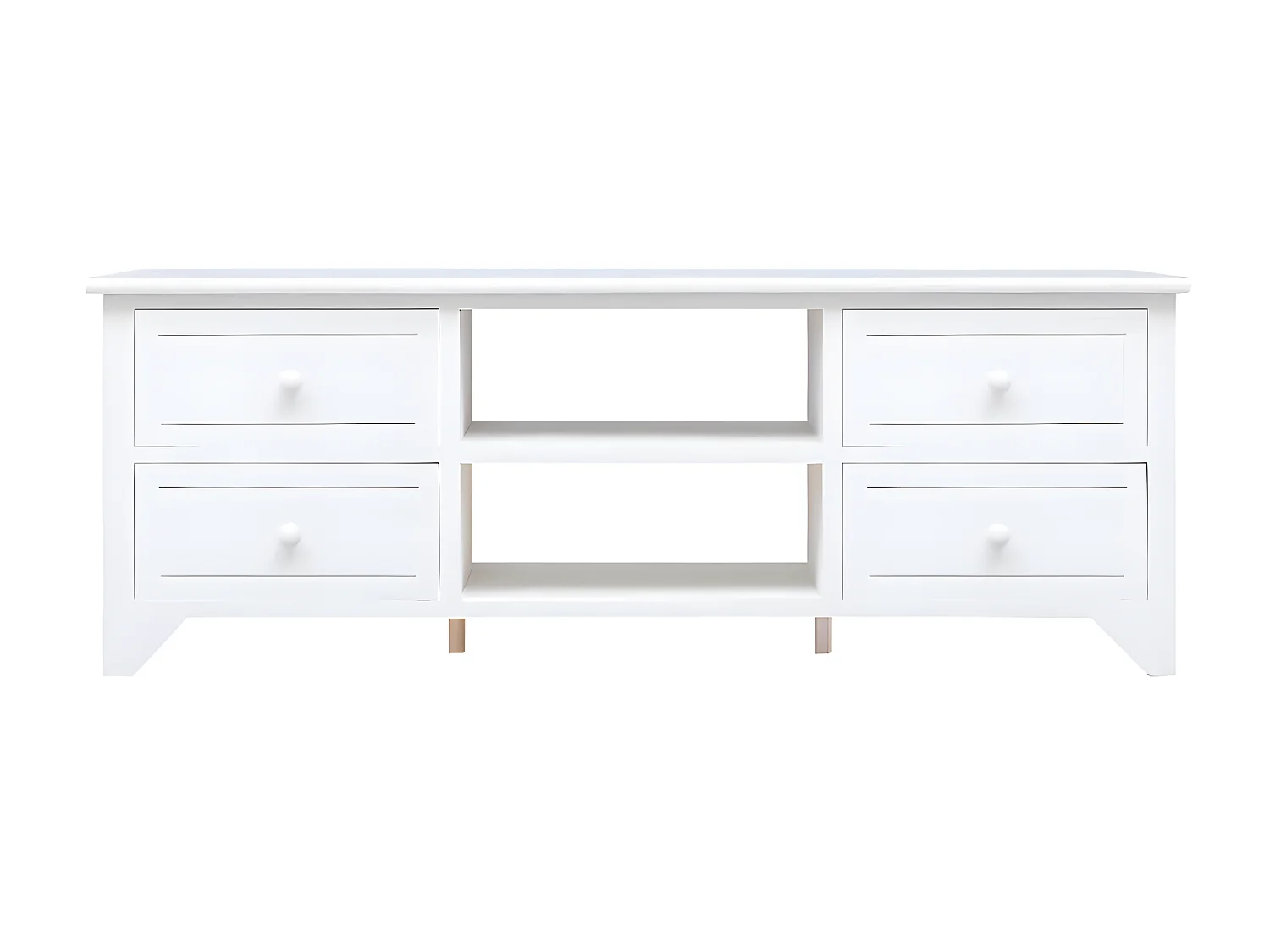 TV-Schrank,TV-Möbel Weiß 108x30x40 cm Massivholz Paulownia -gkd448167