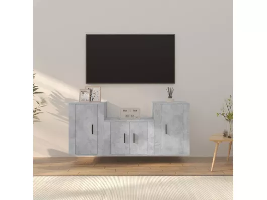 Kauf Unique 3-tlg. TV-Schrank-Set,TV-Möbel Betongrau Holzwerkstoff -gkd511357