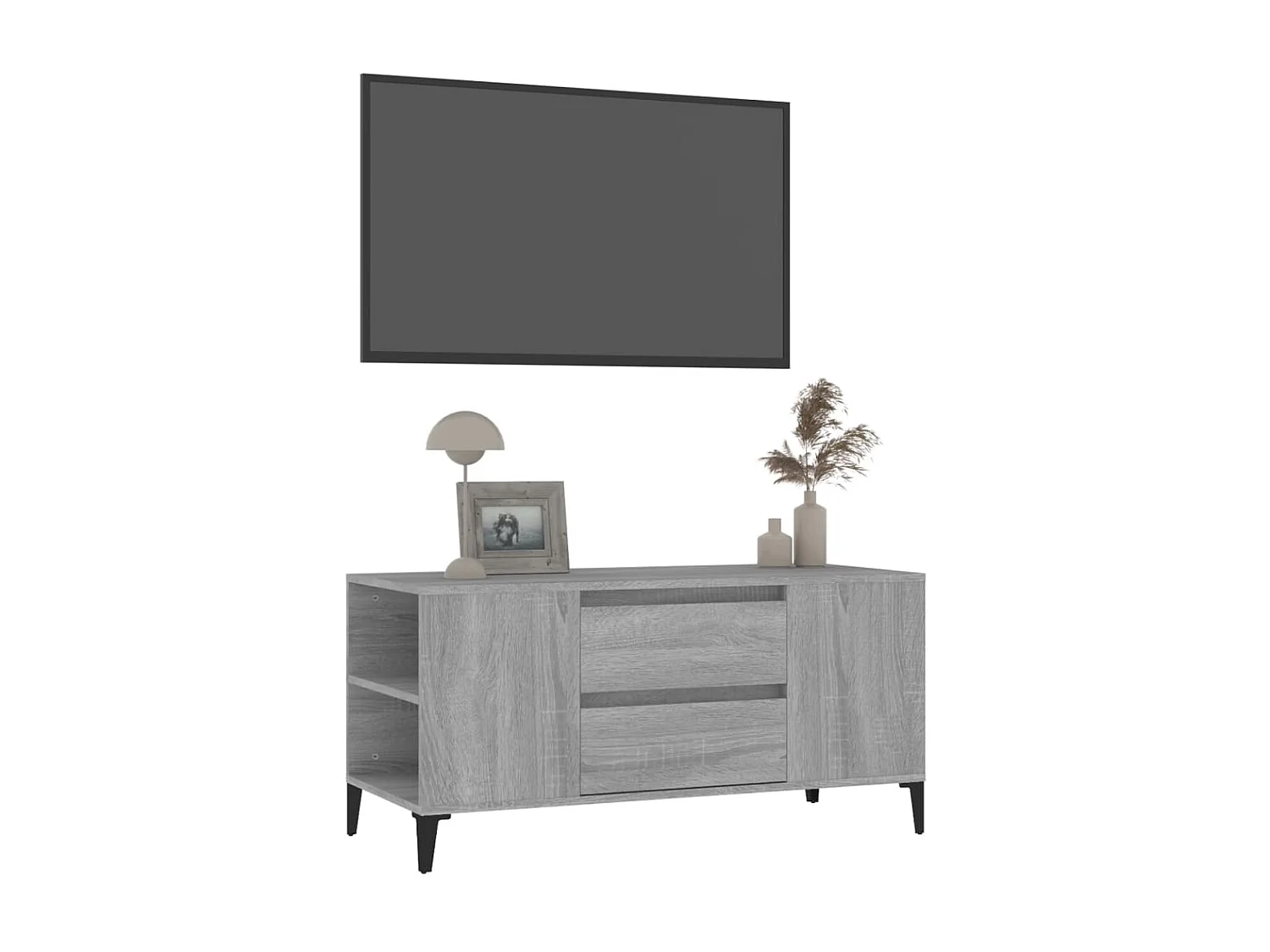 Meuble TV Sonoma gris 102x44,5x50 cm Bois d'ingénierie BE83355