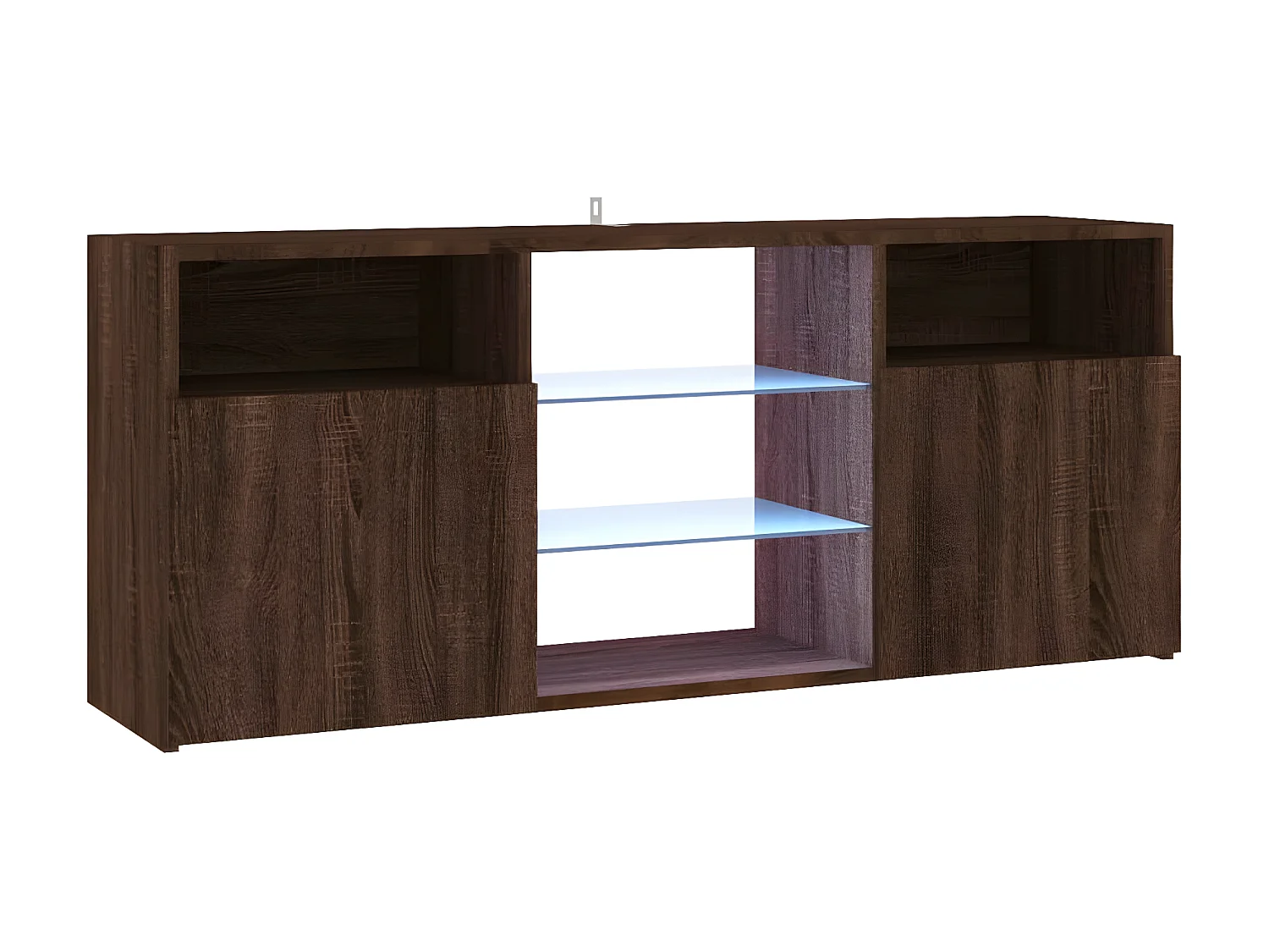 Mueble de TV con luces LED marrón roble 120x30x50 cm ES67727