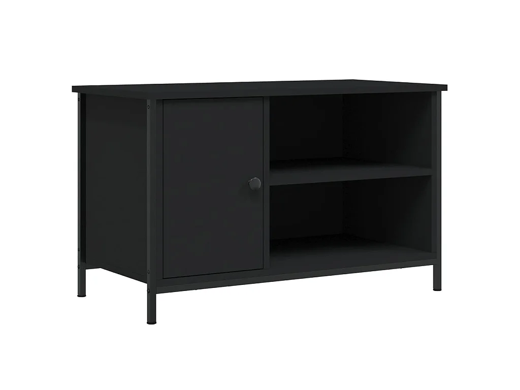 Mueble para TV madera contrachapada negro 80x40x50 cm ES65076
