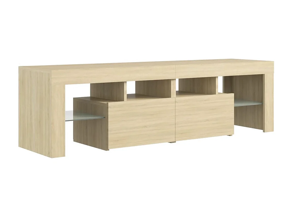 Meuble TV avec lumières LED Chêne sonoma 140x36,5x40 cm BE48469