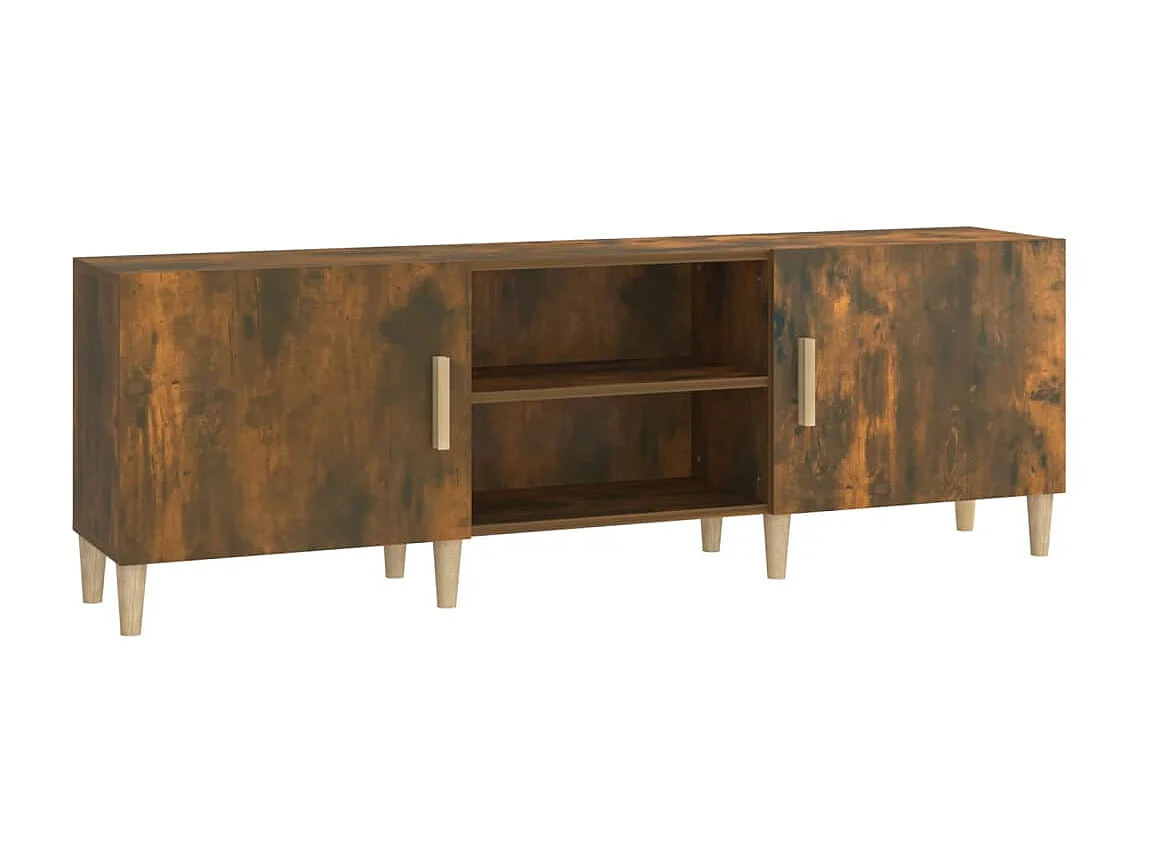 Meuble TV Chêne fumé 150x30x50 cm Bois d'ingénierie BE61295