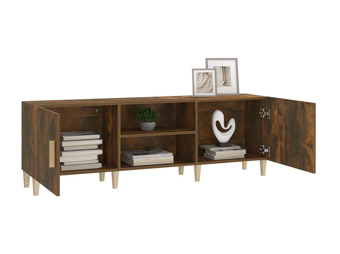 Meuble TV Chêne fumé 150x30x50 cm Bois d'ingénierie BE61295