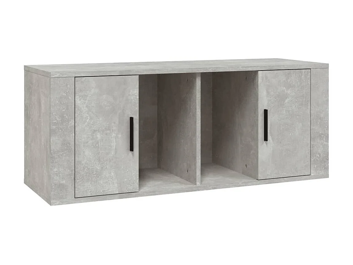 Meuble TV Gris béton 100x35x40 cm Bois d'ingénierie BE21809