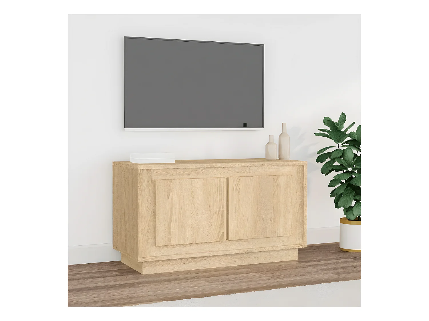 Tv-meubel 80x35x45 cm bewerkt hout sonoma eikenkleurig NL16338
