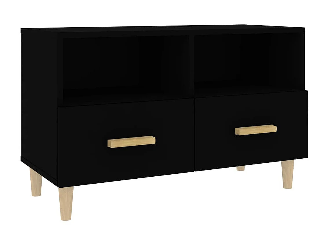 Meuble TV Noir 80x36x50 cm Bois d'ingénierie BE34942