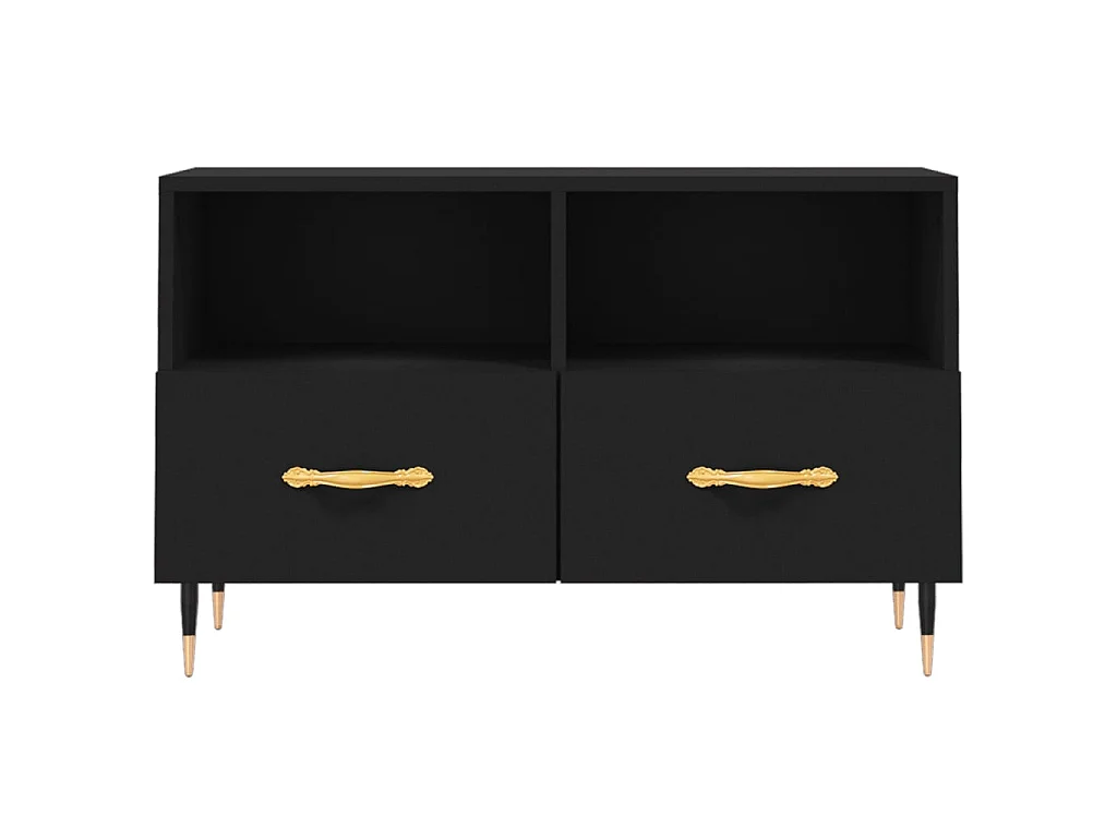 Meuble TV Noir 80x36x50 cm Bois d'ingénierie BE47347