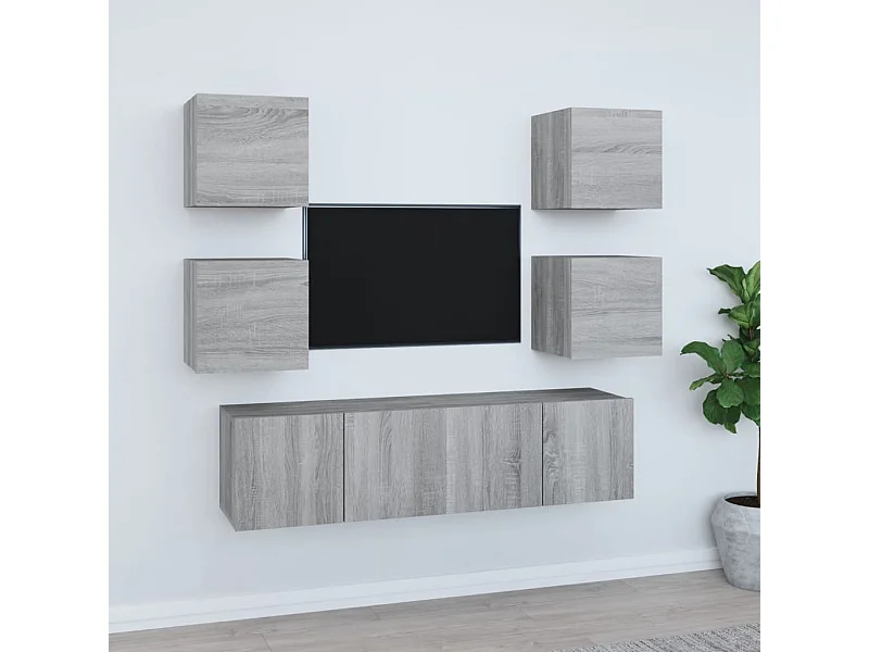 Ensemble de Meubles TV 6 pcs Sonoma gris Bois d'ingénierie GR30226