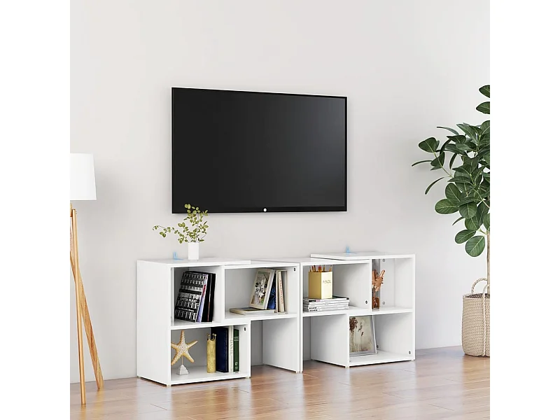 Tv-meubel 104x30x52 cm bewerkt hout wit NL311907