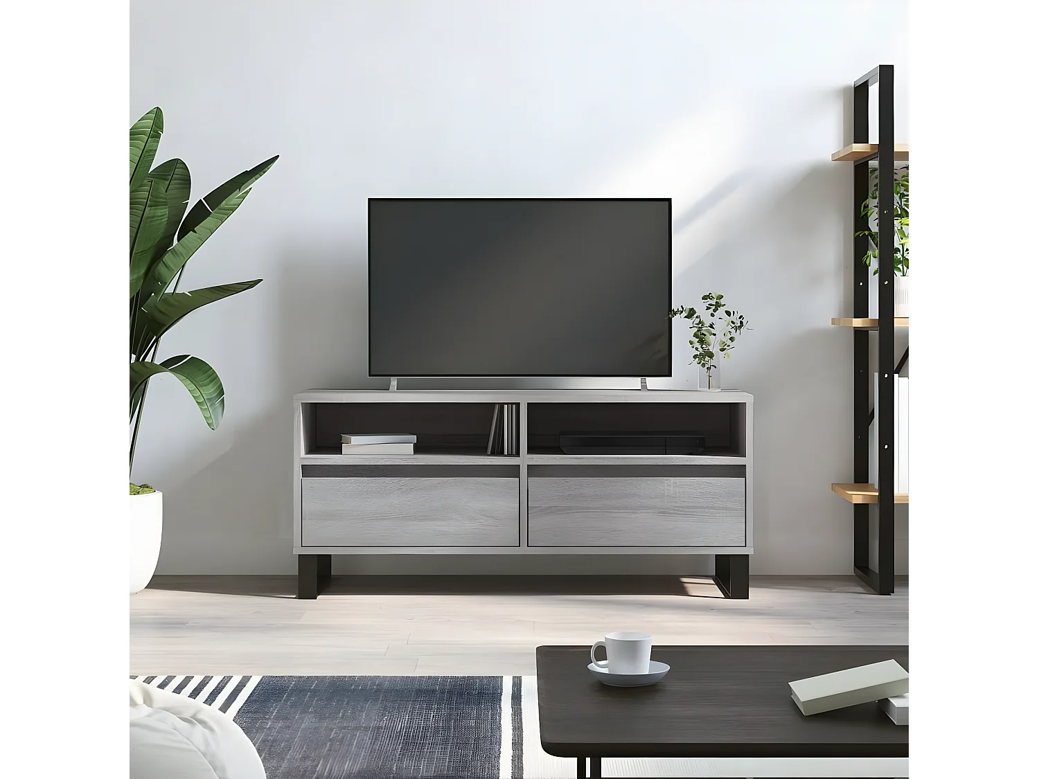 Meuble TV sonoma BEis 100x34,5x44,5 cm bois d'ingénierie BE61234