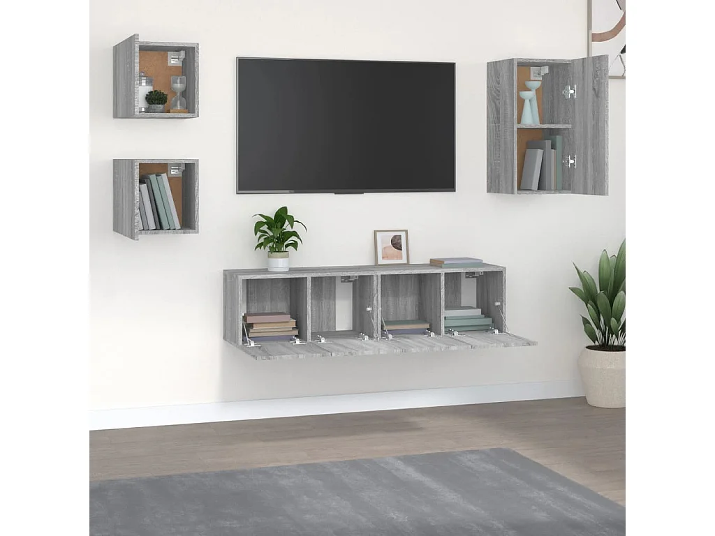 Ensemble de Meubles TV 5 pcs Sonoma gris Bois d'ingénierie GR27335