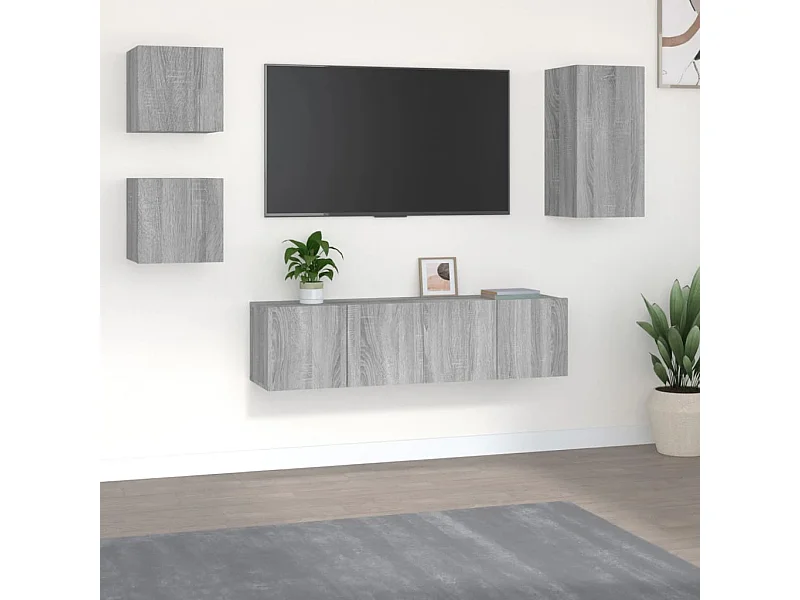 Ensemble de Meubles TV 5 pcs Sonoma gris Bois d'ingénierie GR27335
