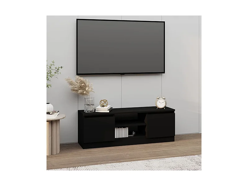 TV-Schrank,TV-Möbel mit Tür Schwarz 102x30x36 cm -gkd33471