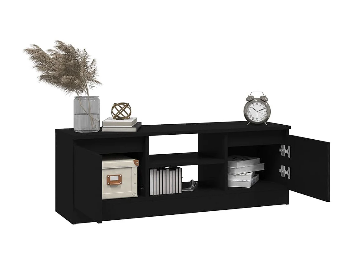 Meuble TV avec porte Noir 102x30x36 cm BE16930