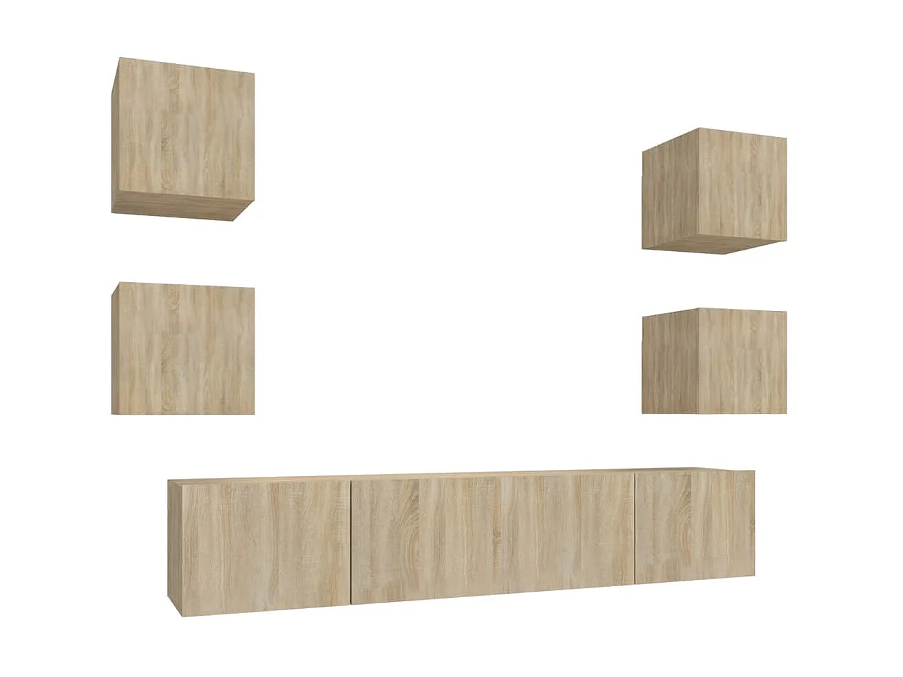 Ensemble de meubles TV 6 pcs Chêne sonoma Bois d'ingénierie BE58766