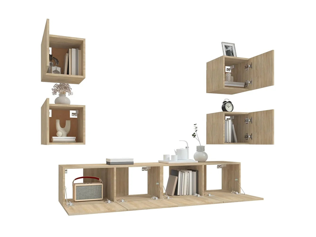 Ensemble de meubles TV 6 pcs Chêne sonoma Bois d'ingénierie BE58766