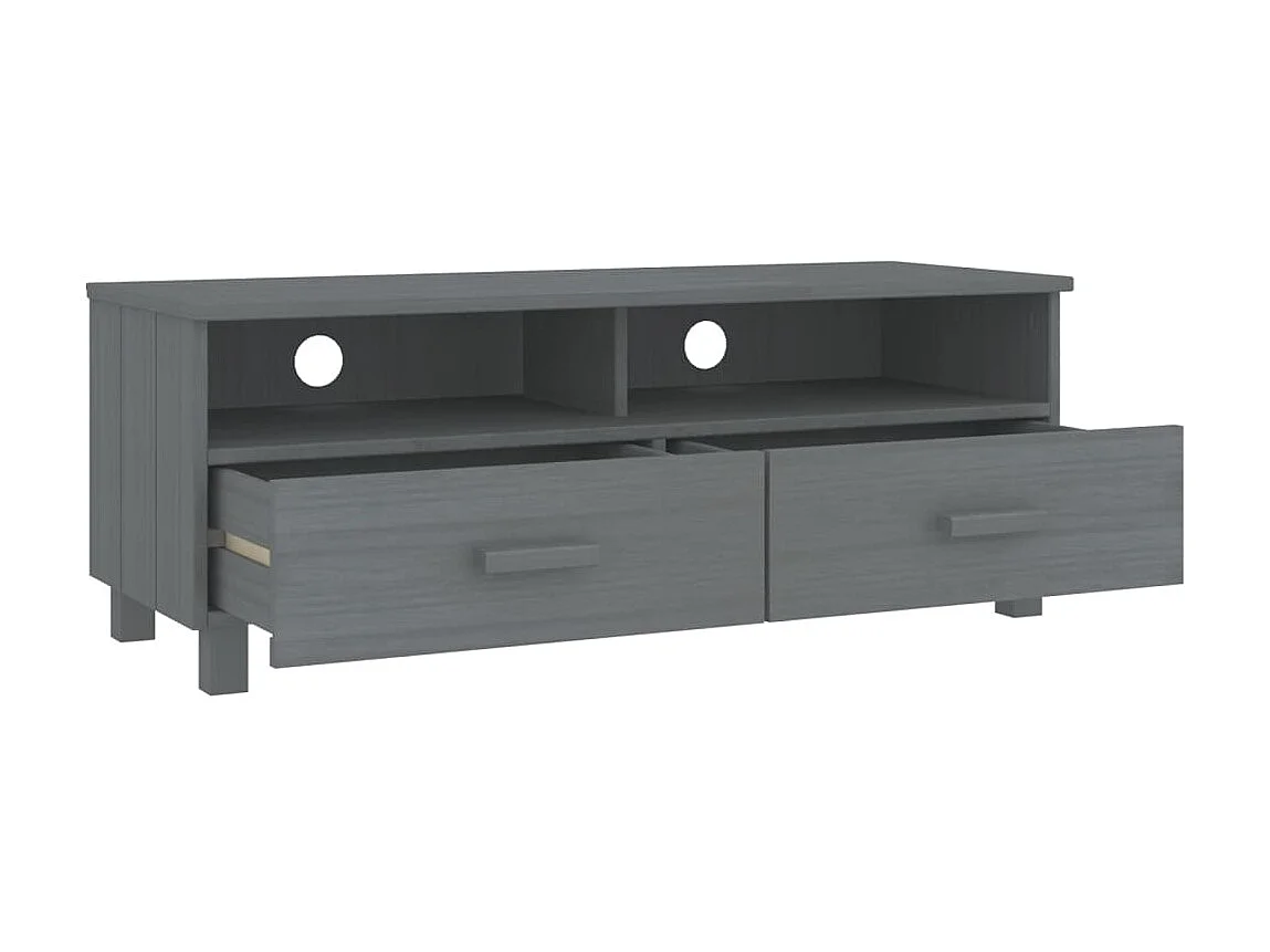 TV-Schrank,TV-Möbel HAMAR Dunkelgrau 106x40x40 cm Massivholz Kiefer -gkd962804