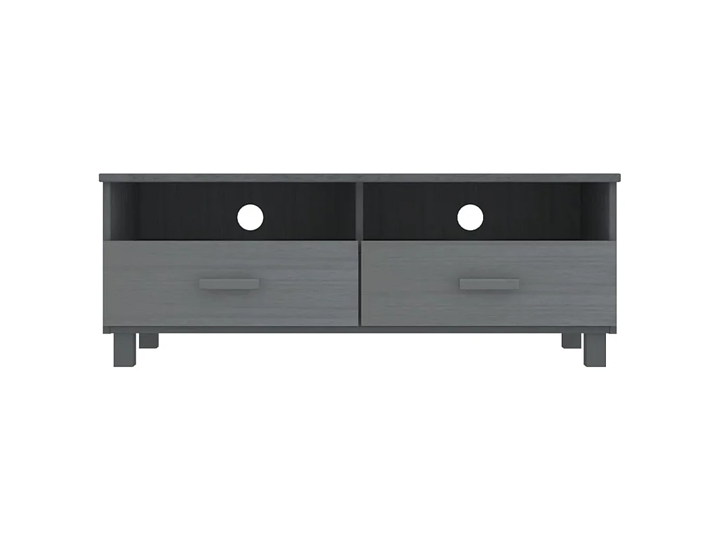 Meuble TV HAMAR foncé 106x40x40 cm Bois massif de pin BE72240
