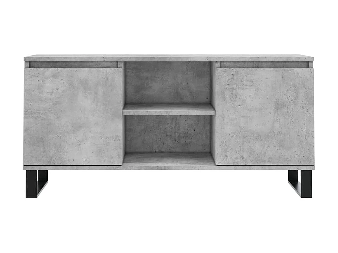 Meuble TV BEis béton 104x35x50 cm bois d'ingénierie BE97478