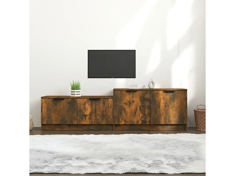 Meuble TV Chêne fumé 158,5x36x45 cm Bois d'ingénierie BE20399