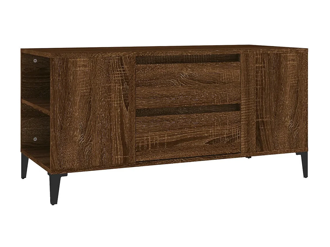Meuble TV Chêne marron 102x44,5x50 cm Bois d'ingénierie BE37186