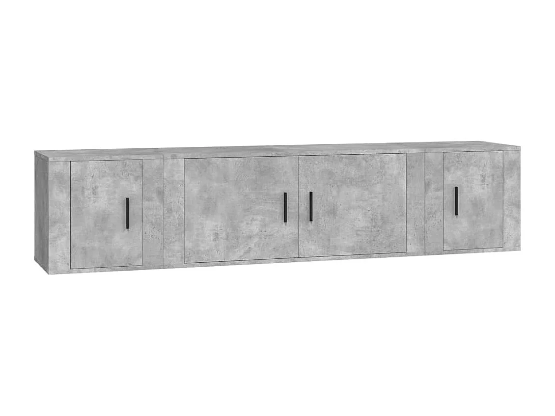 Meubles TV 3 pcs BEis béton Bois d'ingénierie BE83377