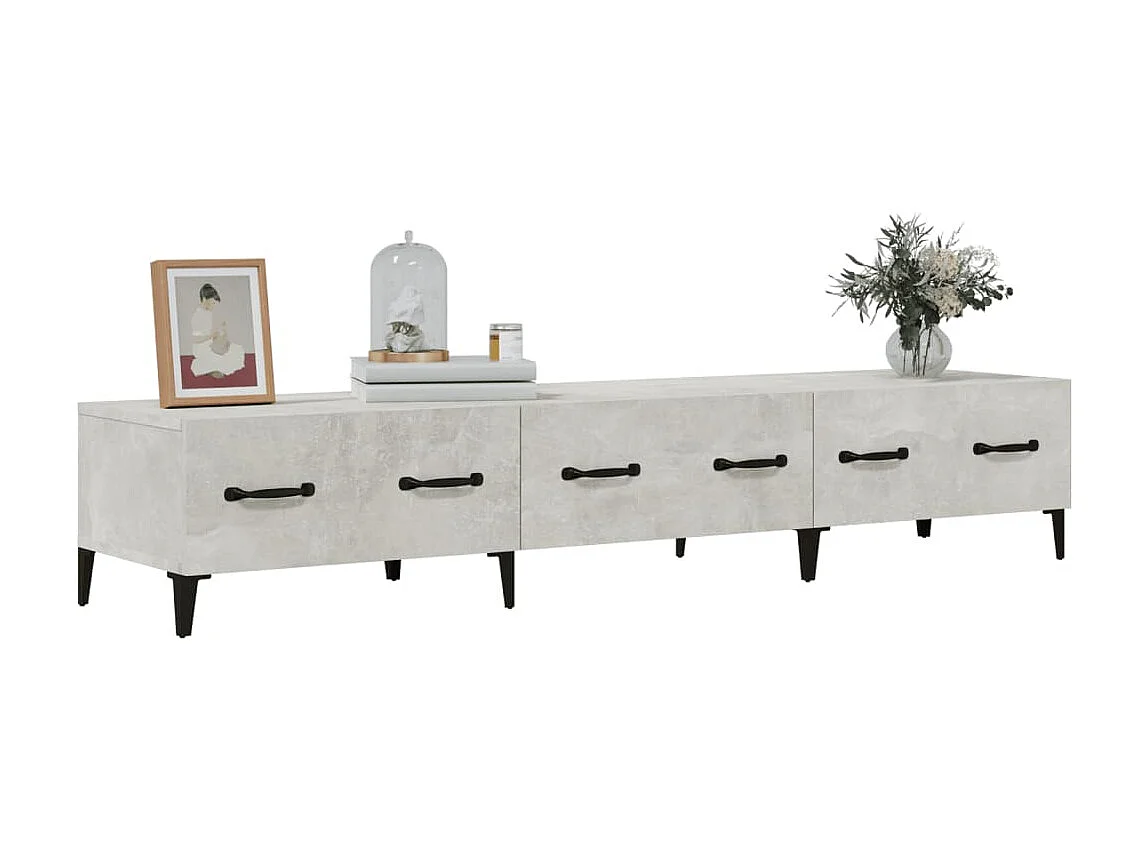 Meuble TV Gris béton 150x34,5x30 cm Bois d'ingénierie BE55300
