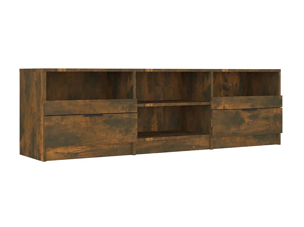 Meuble TV Chêne fumé 150x33,5x45 cm Bois d'ingénierie BE95238