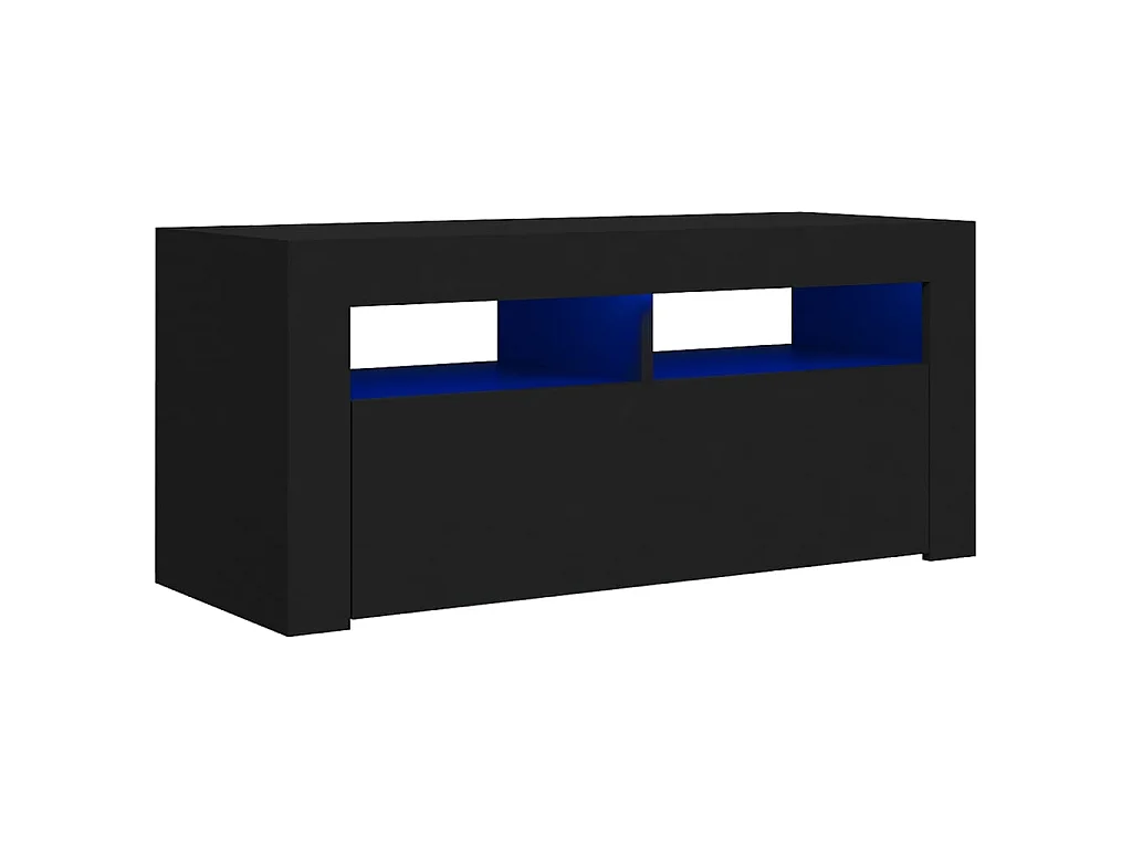 Meuble TV avec lumières LED noir 90x35x40 cm BE39021