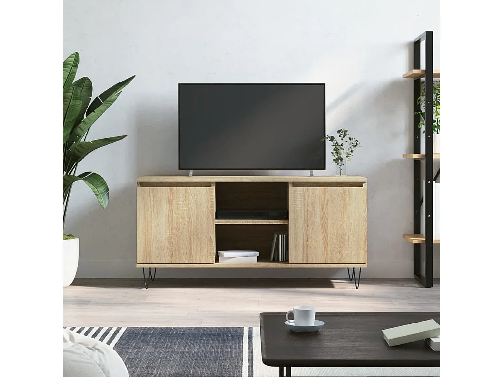 Meuble TV chêne sonoma 104x35x50 cm bois d'ingénierie GR72868