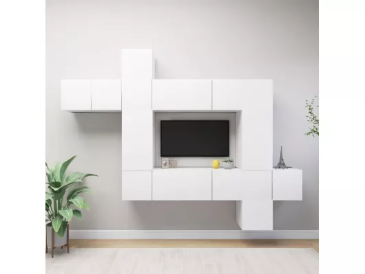 Kauf Unique 10-tlg. TV-Schrank-Set,TV-Möbel Weiß Holzwerkstoff -gkd732130