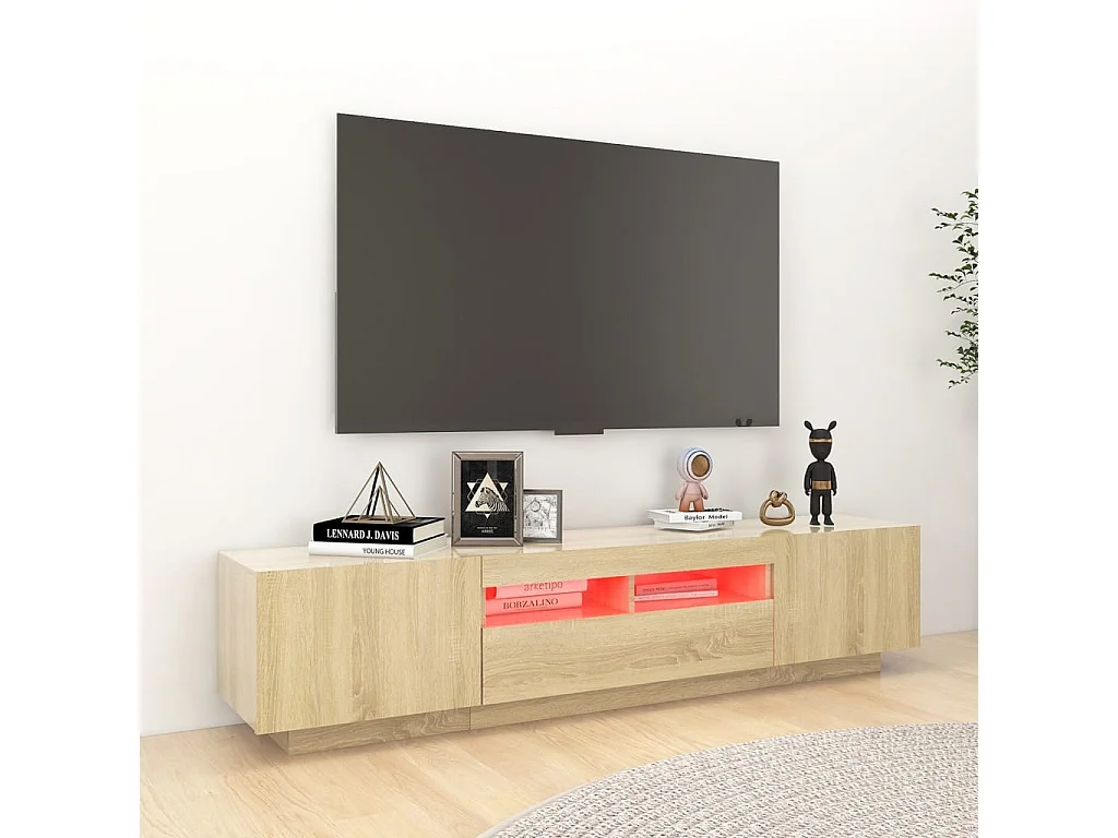 TV-Schrank,TV-Möbel mit LED-Leuchten Sonoma-Eiche 180x35x40 cm -gkd958167