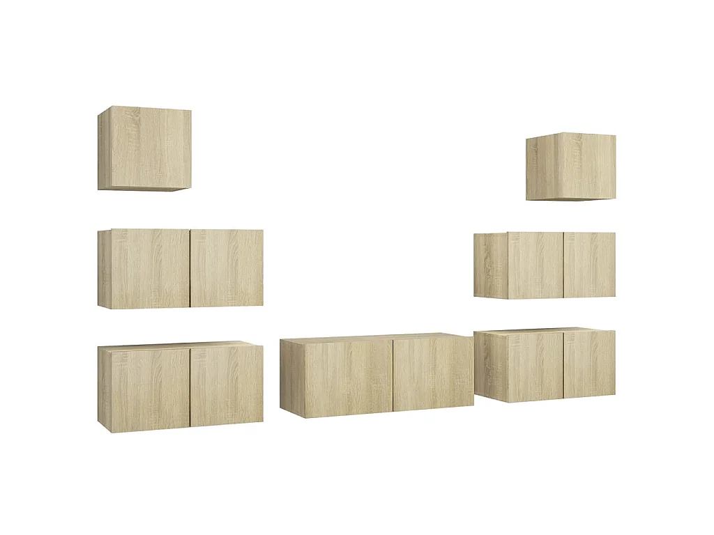 Ensemble de meuble TV 7 pcs Chêne sonoma Bois d'ingénierie BE35223