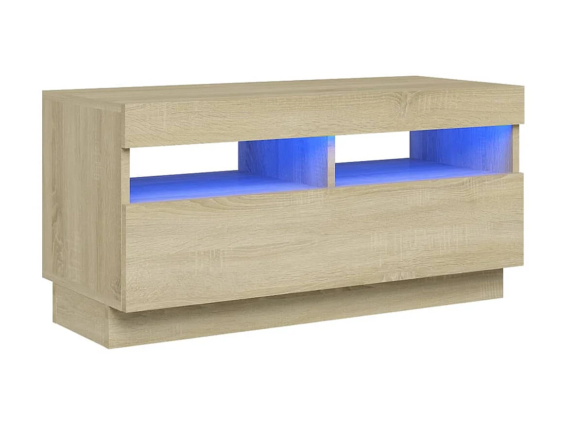 Meuble TV avec lumières LED chêne sonoma 80x35x40 cm BE43912